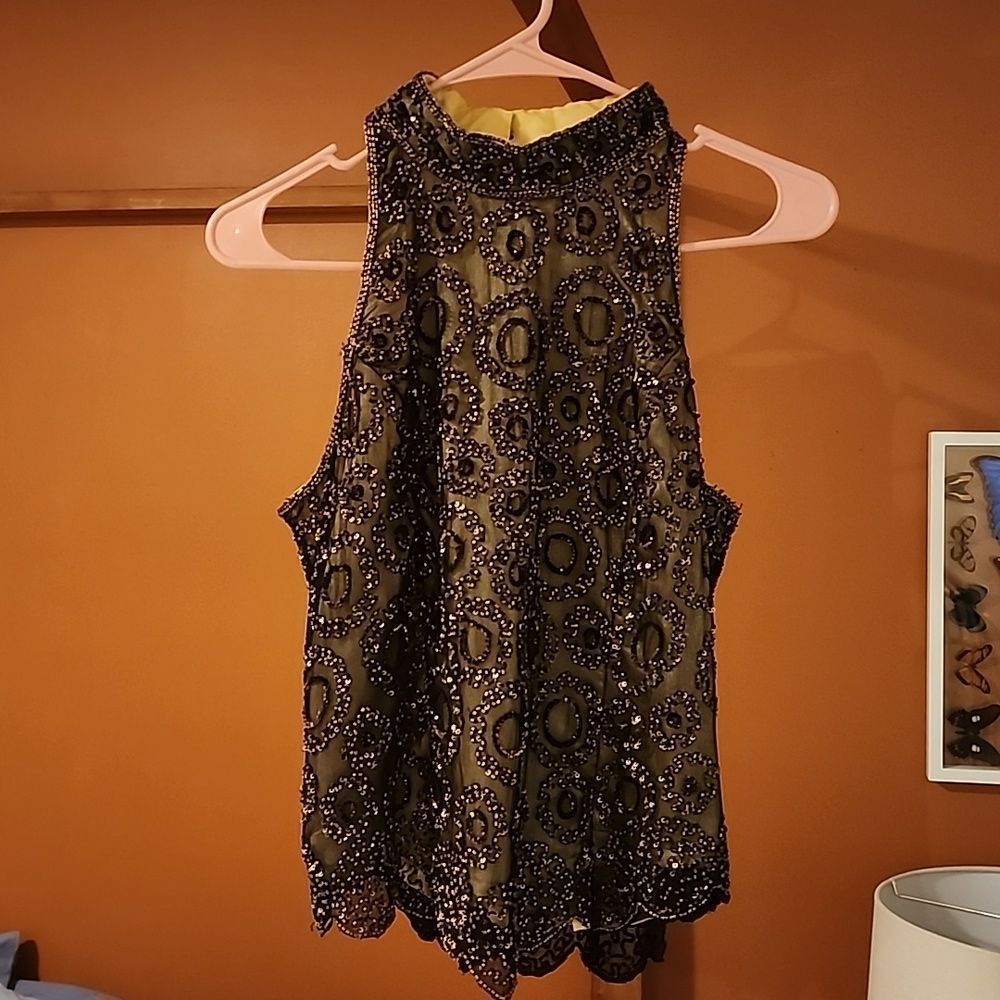 Vintage hand beaded evening top